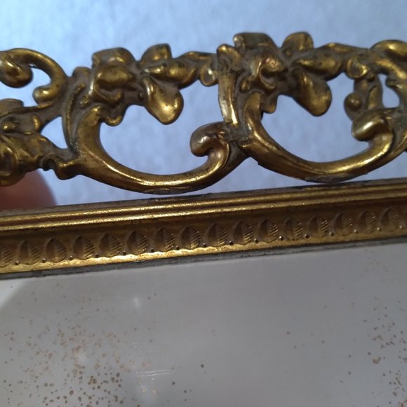 Vintage Filigree Gold Vanity Mirror - Picture 3 of 8